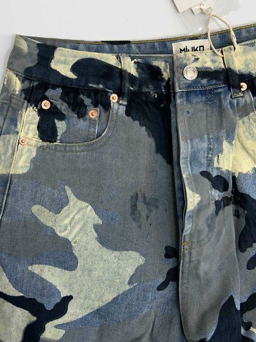 Штани джинсы камо camo голубые серые камуфляж baggy джинси штаны M L