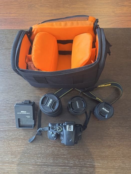 Nowy Nikon D3500 + 3 obiektywy + ładowarka + torba – zestaw