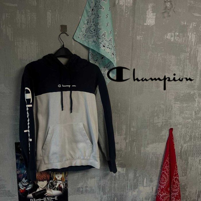 ‼️-50%‼️Худи Champion в синяя белая S