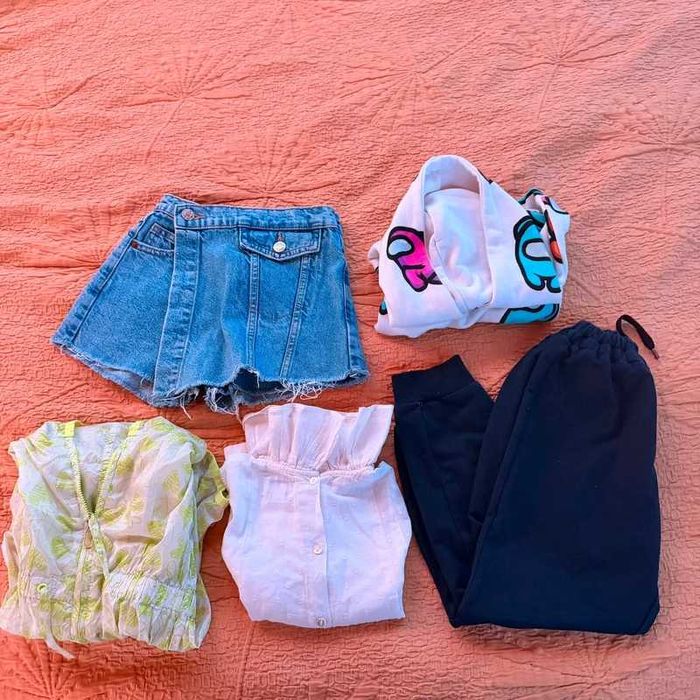 Lote Roupa Menina 7-8 Anos - 5 Peças – Mayoral, Among Us, Ganga - Excelente Estado