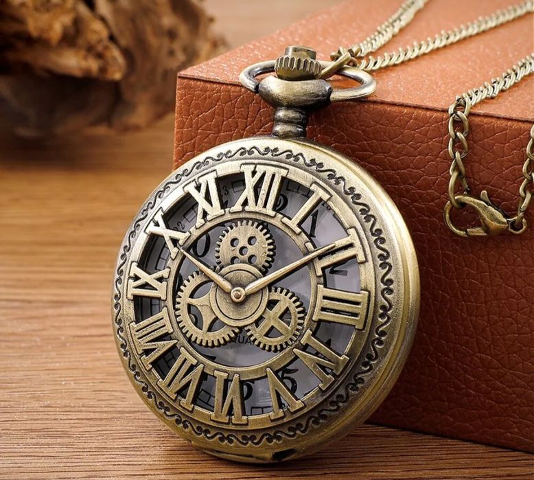 Relógio de Bolso Vintage Design Romano Steampunk - Envio Grátis