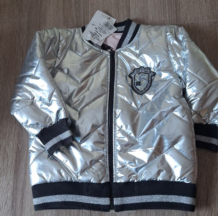 Kurtka wiosenna srebna bomberka  98/104 Gamex