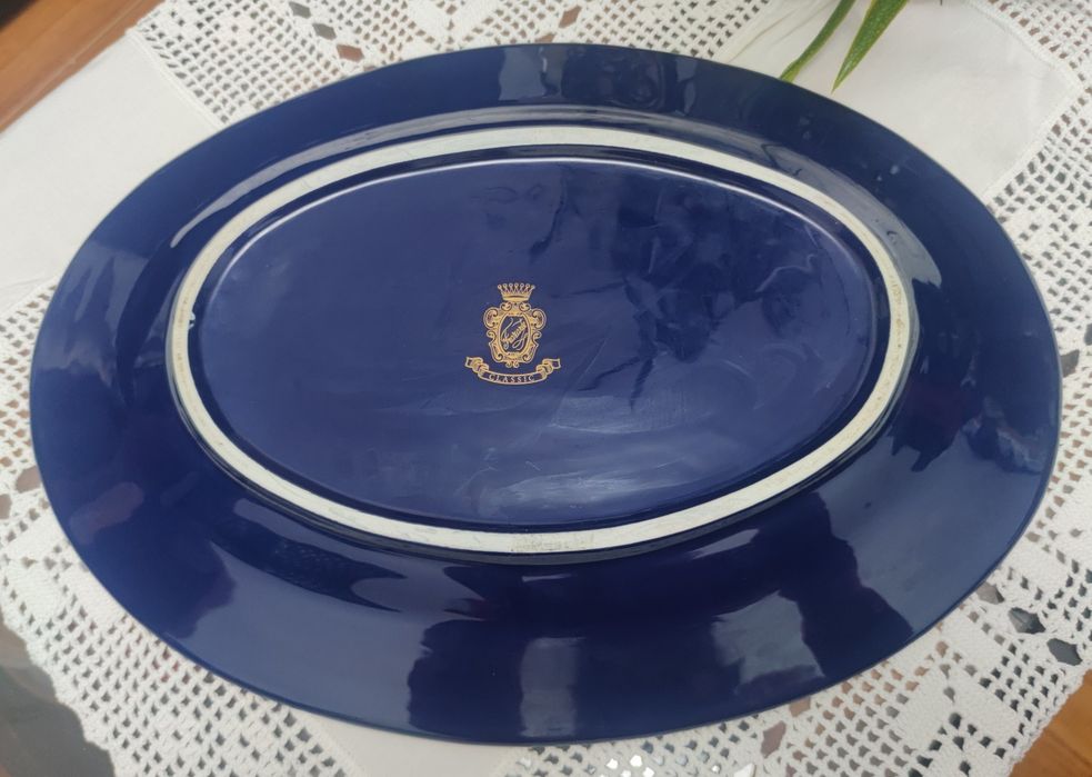 Travessa decorativa Fiorente “Classic” – porcelana azul cobalto