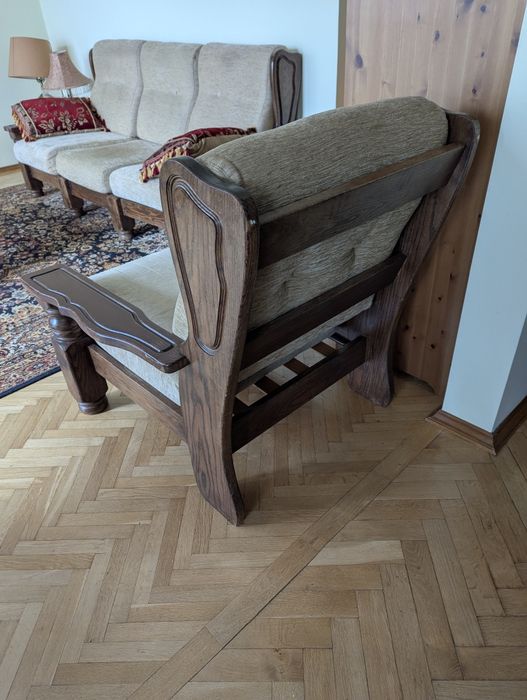 Solidnie wykonany komplet retro do salonu