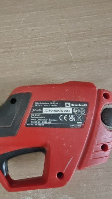 Akumulatorowe nożyce do gałęzi Einhell GE-LS 18 Li Solo stan nieznany