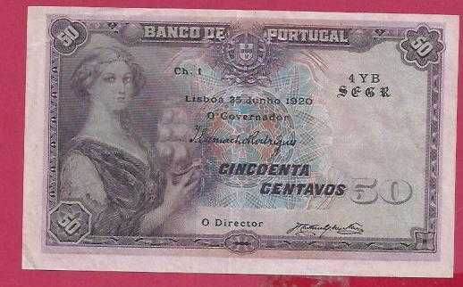 NOTA   Republica  50  Centavos  1920