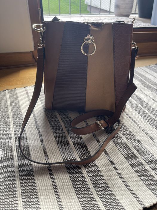 Torebka Bucket Bag Camel Zara Style Minimalistyczna