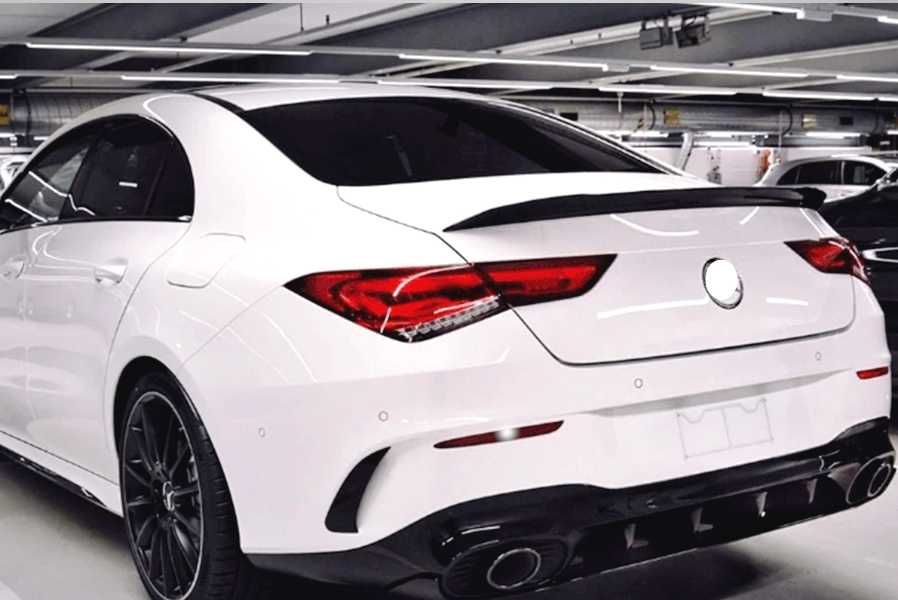 Aileron / lip / spoiler traseiro em preto piano brilhante para Mercedes CLA C118 +2019, LOOK CLA35 / AMG em plástico ABS