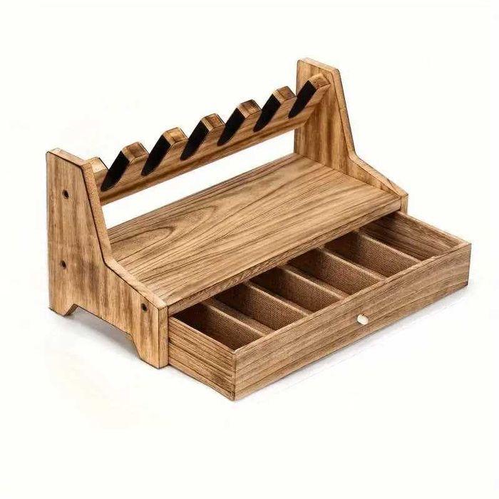 Rack de madeira suporte gaveta para armazenar acessórios