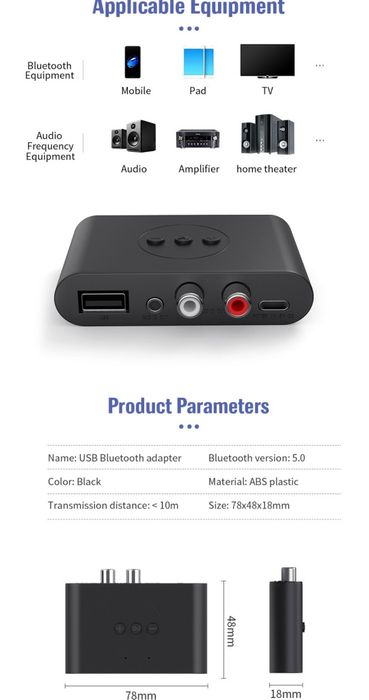 Bluetooth 5.0 Audio Receiver - Car Hands Free Call