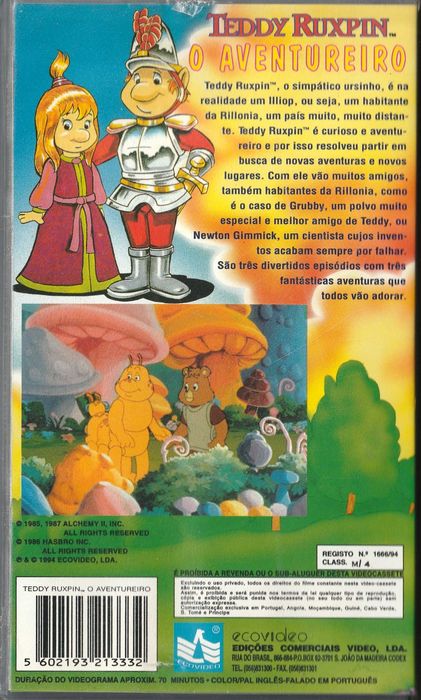 VHS - Teddy Ruxpin - O Aventureiro - Falado em Português