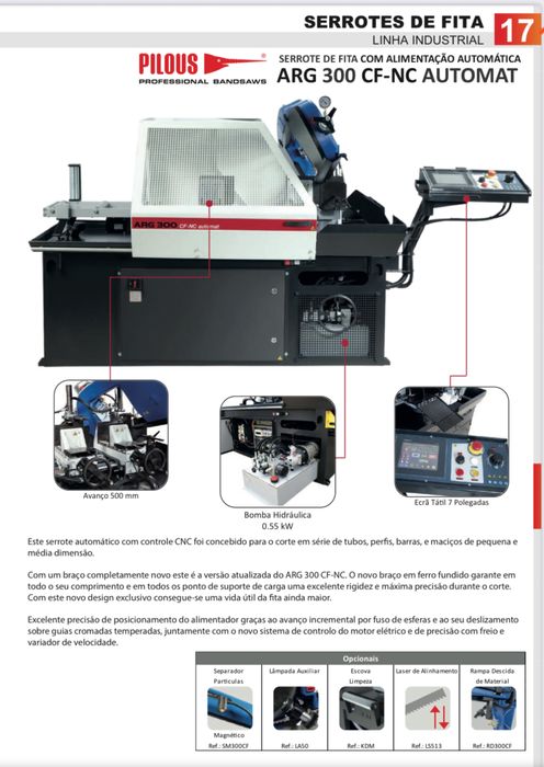 Diversos modelos de serrotes de fita