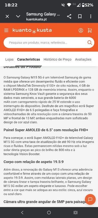 Smartphone Samsung m15 5g