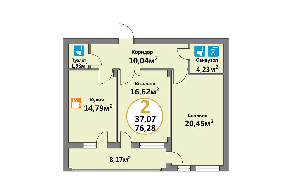 Продаж 2-кім квартири в ЖК ЕКО-ДІМ на вул. Надійна , кінець Зеленої