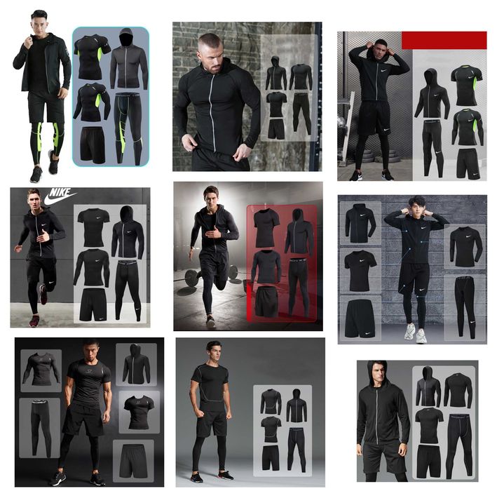 Компрессионная одежда 5 в 1 рашгард, леггинсы, футболка, шорты и худи!