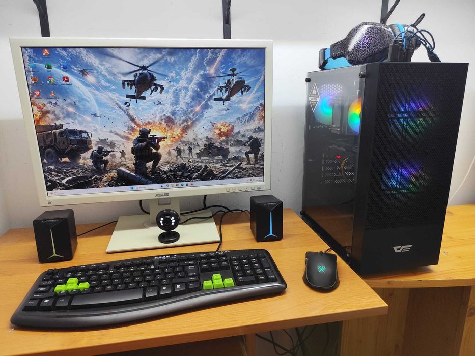 Gamingowy komputer ARGB/RGB.Grafika 8GB,procesor 8rdzeni,32GB RAM, dysk 1TB, M.2 NVMe + monitor+akcesoria