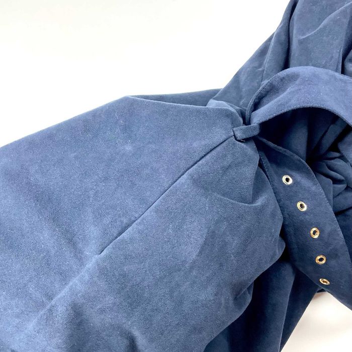 Diane Von Furstenberg navy długi płaszczyk z paskiem