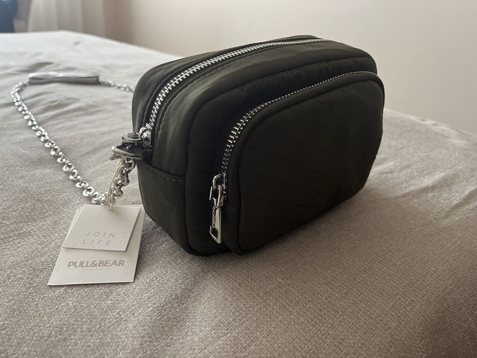 carteira tiracolo verde tropa da pull&bear