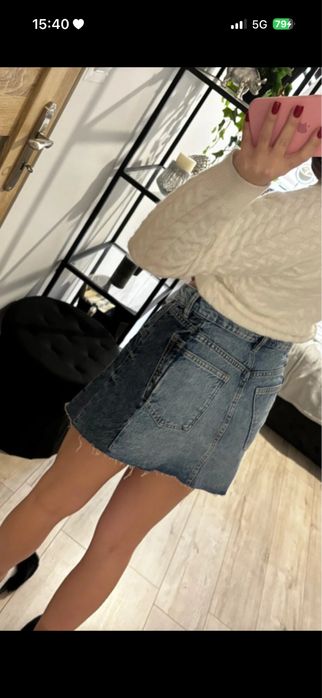 Nowa jeansowa dwukolorowa spódniczka rozmiar 38