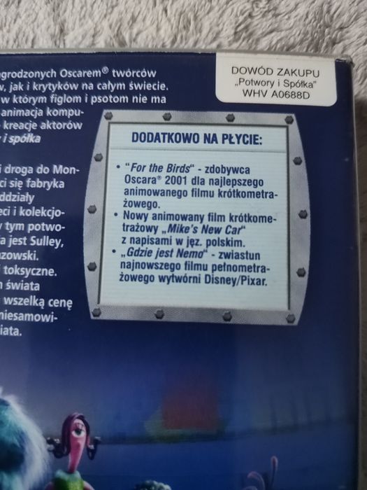 DVD - Potwory i Spółka (Disney Pixar) pełne wydanie Imperial