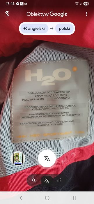 Kurtka z kapturem  h2o