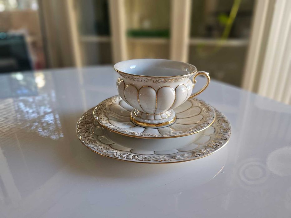 Filiżanka x-form miśnia/meissen  trio śniadaniowe