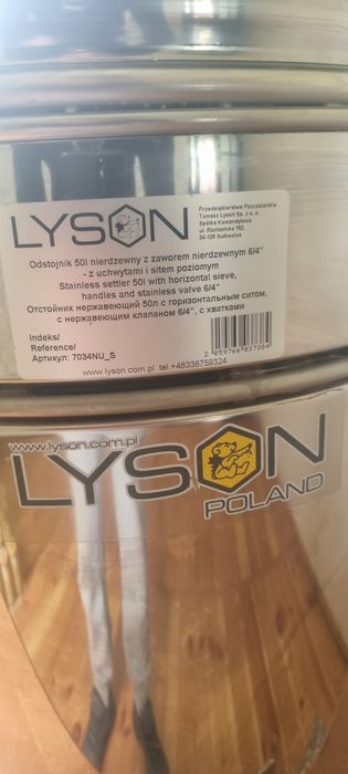Odstojnik do miodu z sitem i zaworem 50l Łysoń