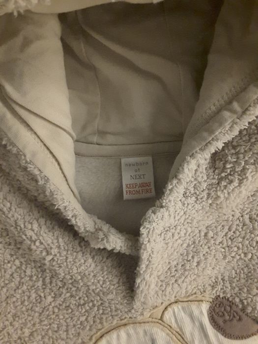 Bluza z kapturem Next chłopięca beż r. 3-6mcy