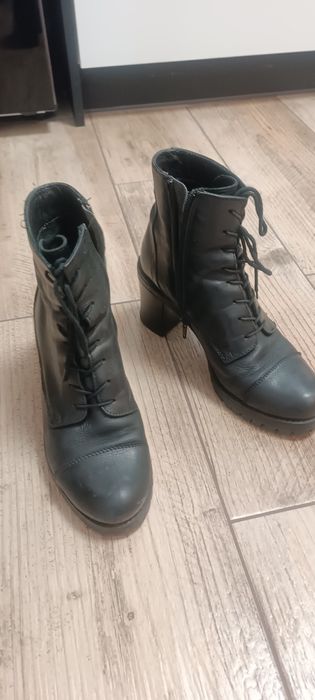 Botki zimowe damskie 38 skóra naturalna