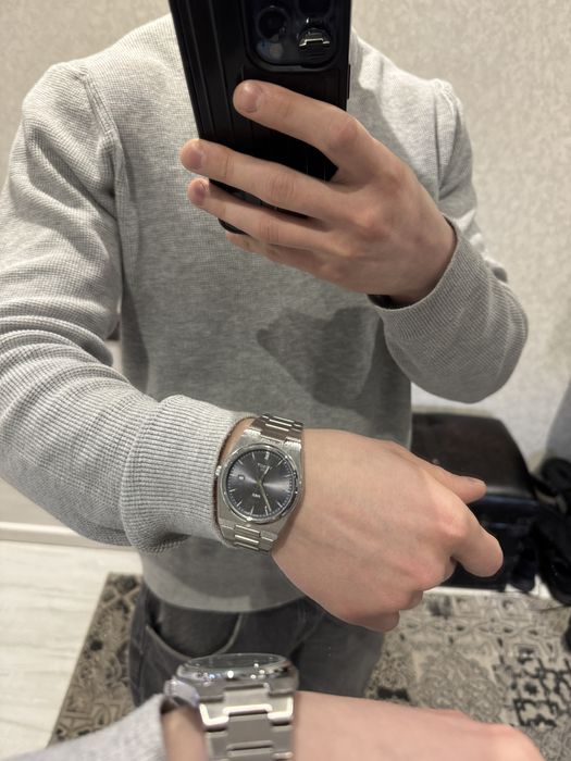 Годинник tissot casio срібні синій цифеблат