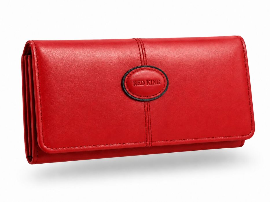 Czerwony portfel damski RED KING nowy z opakowaniem 17 x 8,5 cm