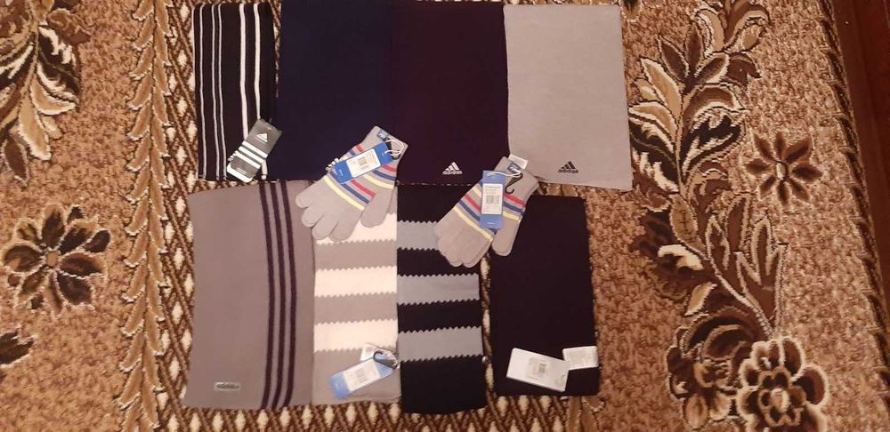 Шарфи та зимові рукавички (перчатки) Адідас, Reebok Фірмові (Оригінал)