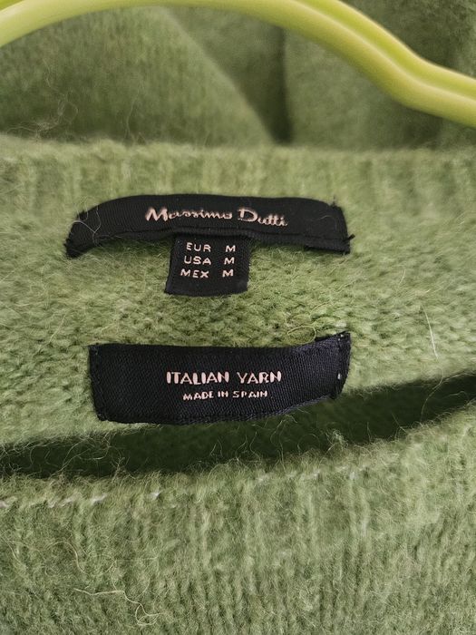 Zielony sweter Massimo Dutti wełna alpaka