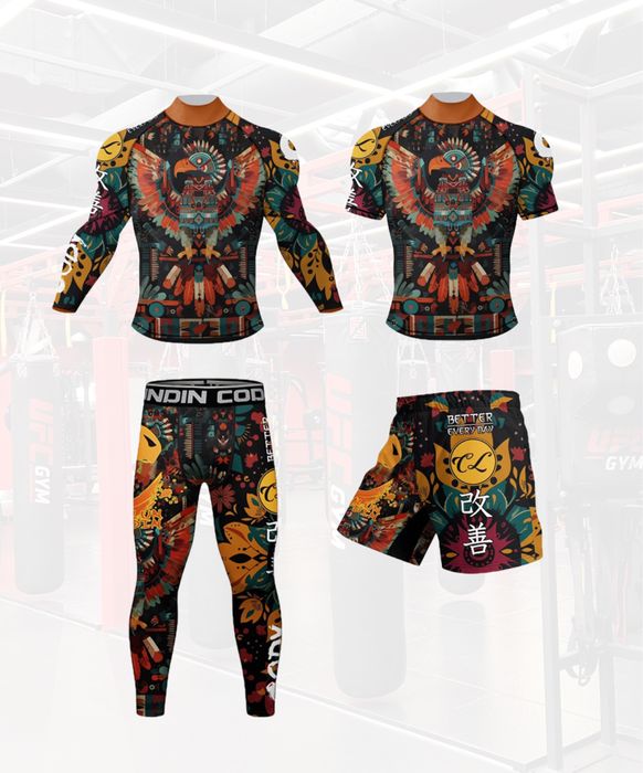 Комплект 4 в 1 рашгард, футболка, шорты, леггинсы.