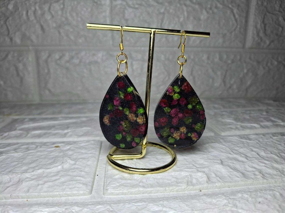 Сережки ручної роботи з епоксидної смоли