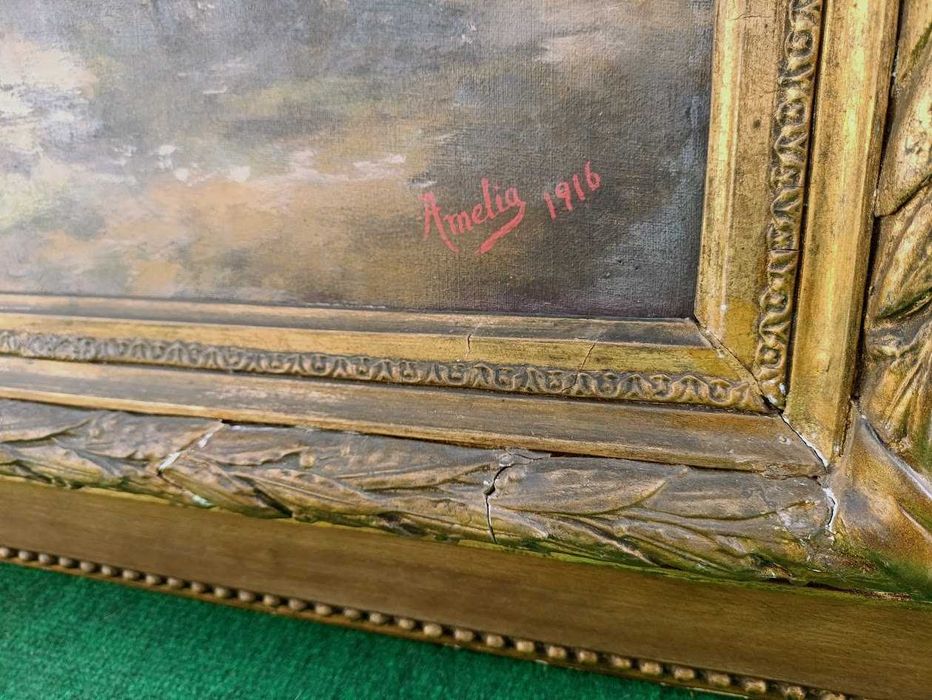 Pintura a óleo sobre tela reprodução de alta qualidade datada de 1916