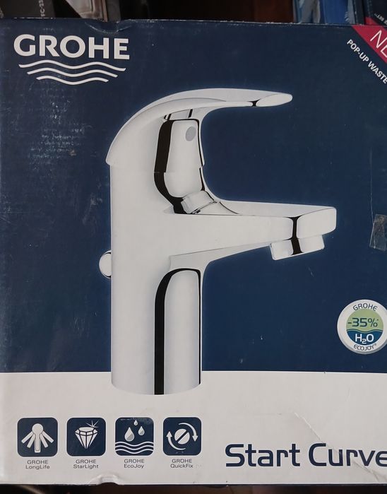 Змішувач для умивальника Grohe Start Curve 23805000 з донним клапаном Новый Смеситель для раковины