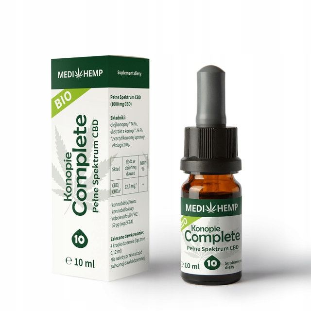 Medihemp 10 Complete Naturalny olejek CBD/CBDa 10 ml BIO Full Spectrum