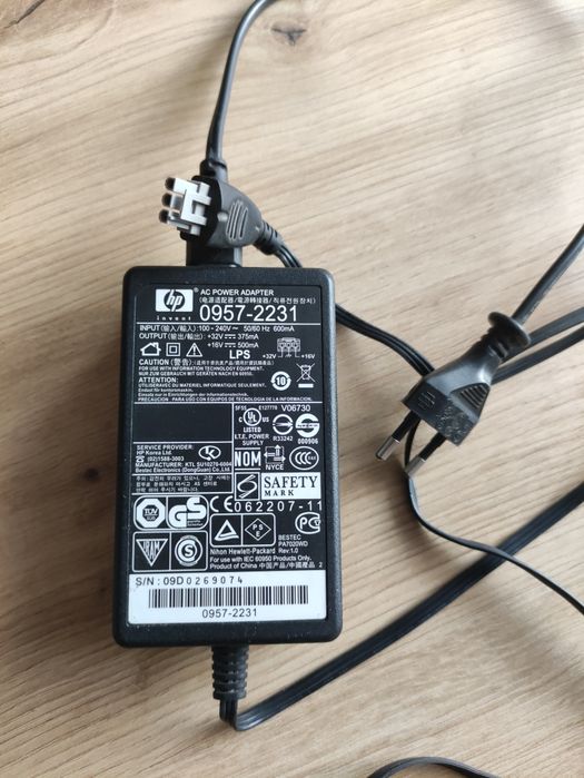Zasilacz do drukarki skanera hp