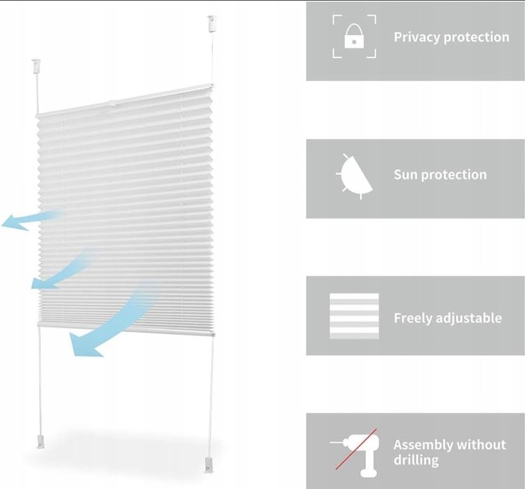 Roleta plisa biały żaluzja 95cm szer.