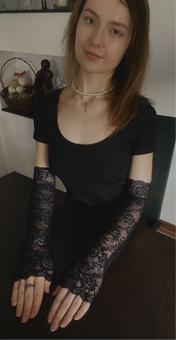 Rękawiczki Rękawy z koronki bez palców