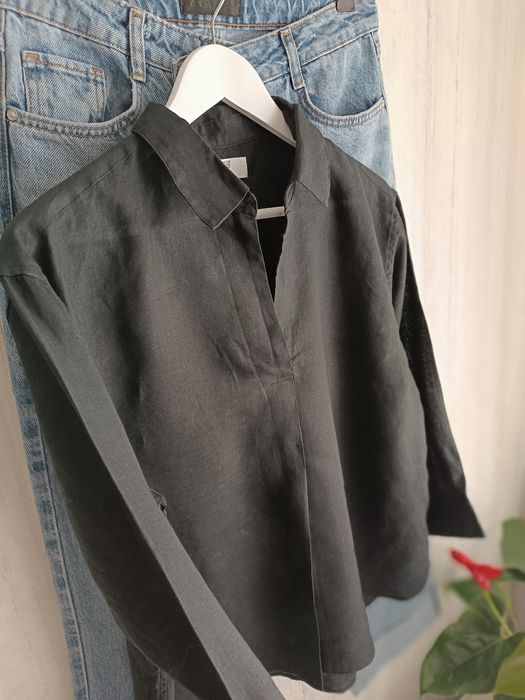 Uniqlo рубашка льон оверсайз