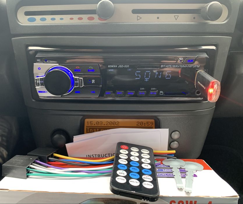 Auto-Rádio Universal NOVO com Bluetooth, Atende Chamadas, USB etc