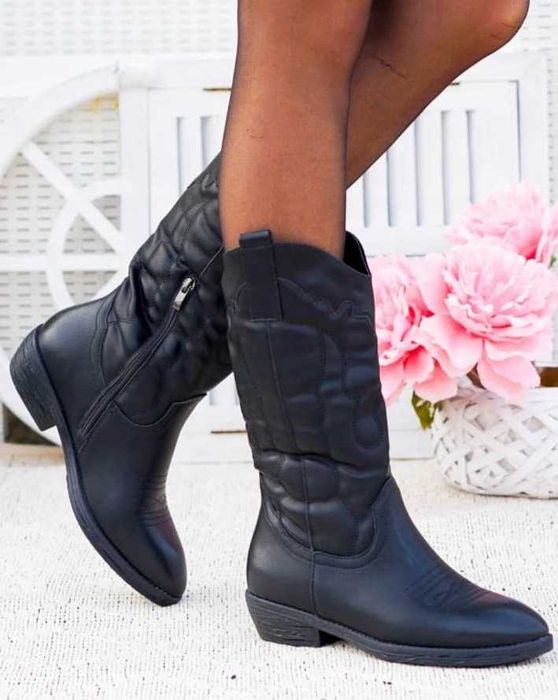 Wysokie czarne kowbojki rozmiar 36