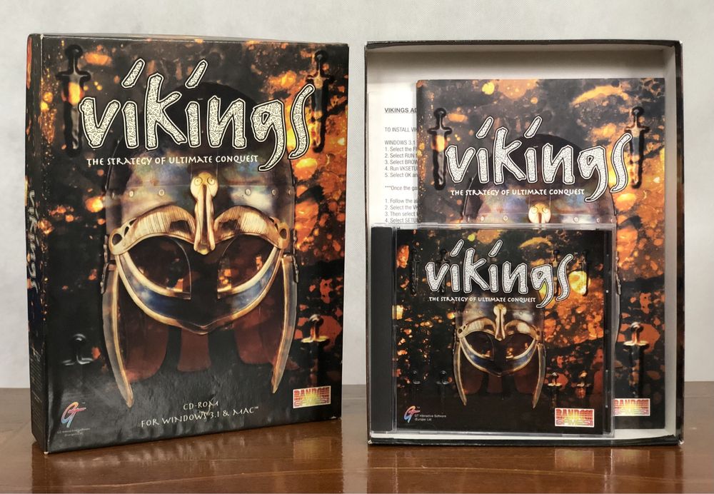 Gra Vikings The Strategy of Ultimate Conquest PC Mac 1996 retro bigbox