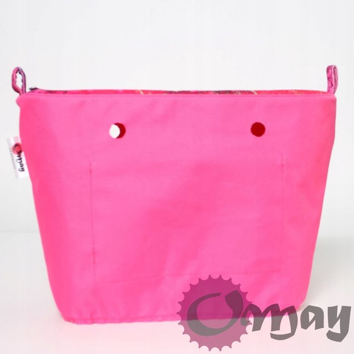 Welur Róż organizer OBAG MINI elegancki 2 kieszenie wkład OMAY