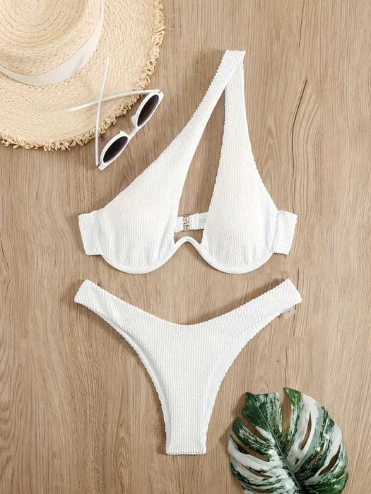 Жіночий купальник із текстурованої тканини Білий купальник