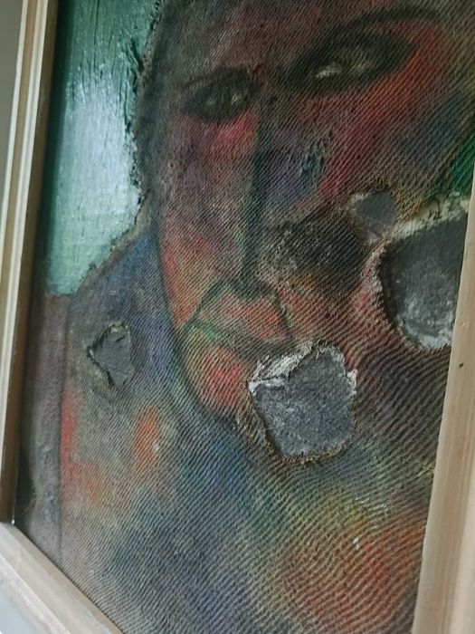 Obraz olejny "AUTOPORTRET" Stanisława Poskrobki. ORYGINALNY. 50 x 70 cm