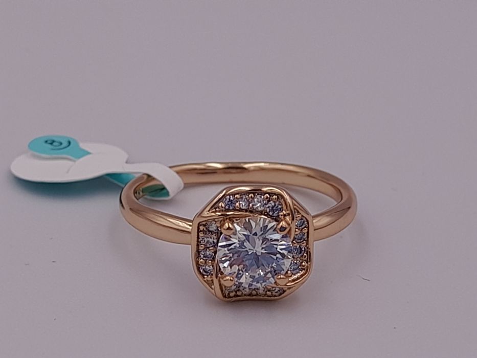 Pierścionek pozłacany Xuping cyrkonie Rozmiar 8