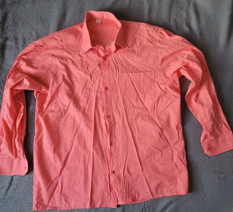 Koszula męska łososiowa – długi rękaw | roz. 43